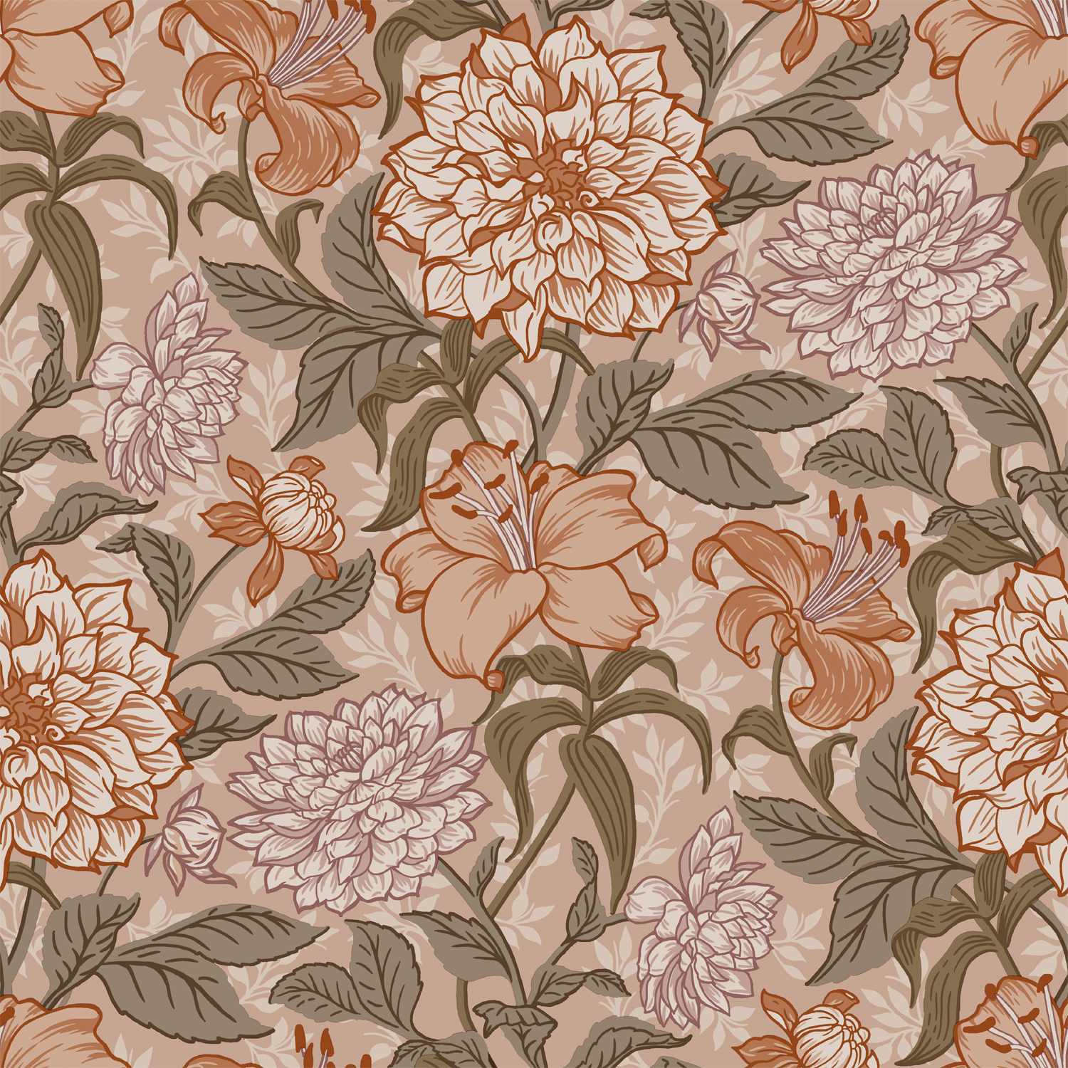 Muster - Beton - Vintage Flowers