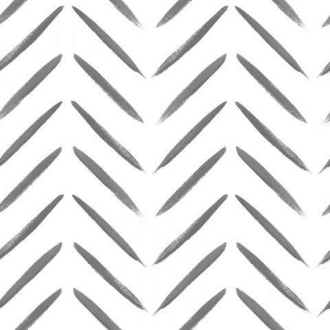 Dutch Wallcoverings Imaginarium II - Chevron Brush Marks Black White 13040