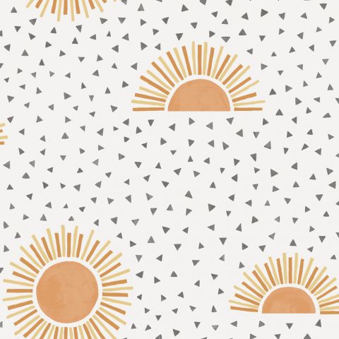 Dutch Wallcoverings - Sunbeam White Orange 13320