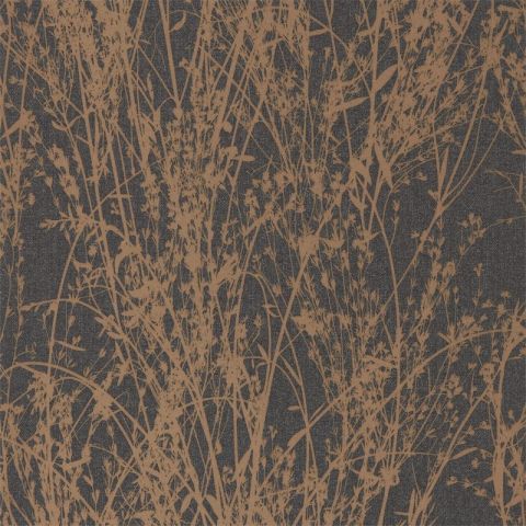 Sanderson Woodland Walk - Meadow Canvas Bronze/Charcoal 215696