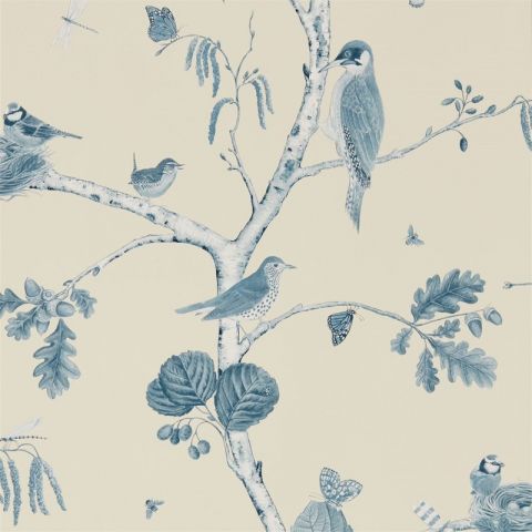 Sanderson Woodland Walk - Woodland Chorus Indigo/Ecru 215705