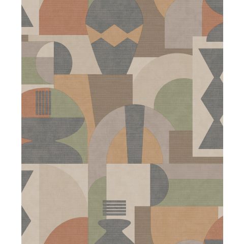 Dutch Wallcoverings First Class - Khalili Khaki Orange 65931