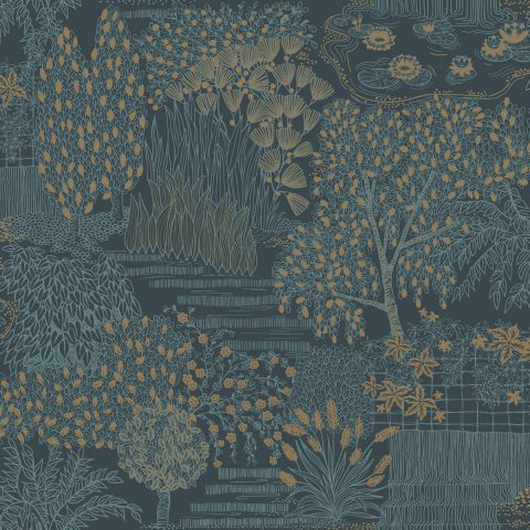 Dutch Wallcoverings First Class - Khalili Mirissa Bleu 65960