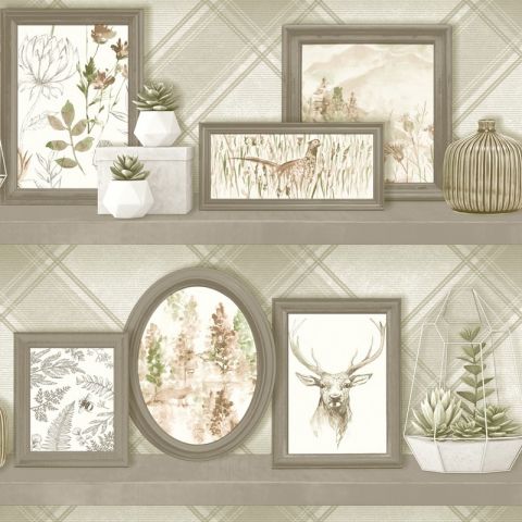 Dutch Wallcoverings First Class Kaleidoscope Aberfeldy Beige Grey 90631