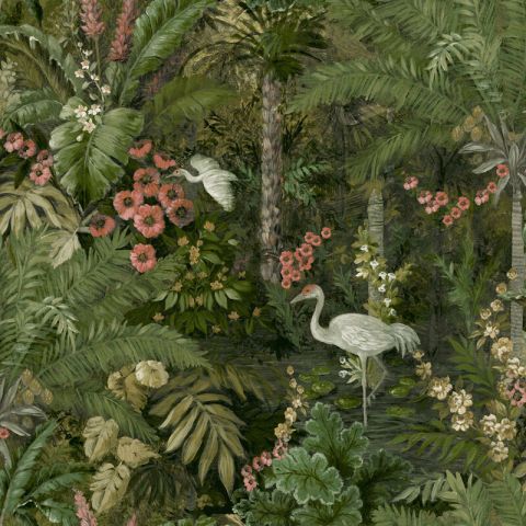 Dutch Wallcoverings First Class - Cascading Gardens - Masoala Green 91442