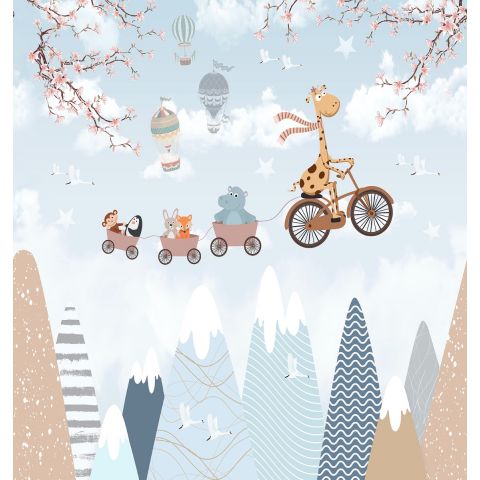 CUTE WALLS FRIENDS HIGH FLYING CYCLIST - ICE BLEU   CW6033-1