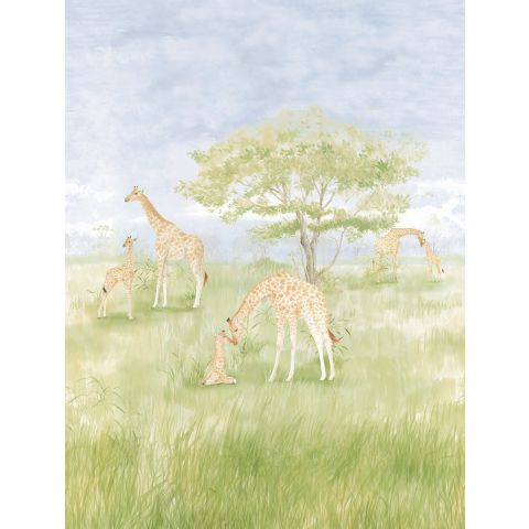 CUTE WALLS HERD OF GIRAFFES - SEAFOAM GREEN CW6112-2