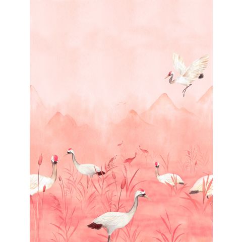 CUTE WALLS CRANE DANCE MEADOW - GERANIUM PINK CW6150-1