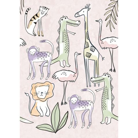 Behangexpresse - INGK - Olive & Noah Simple Jungle Pink