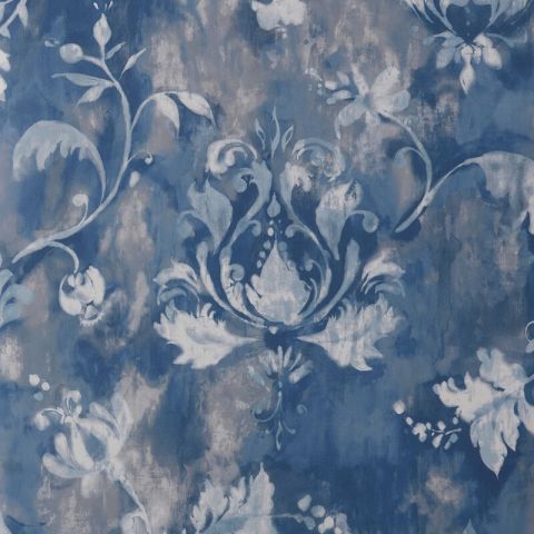 1838 Wallcoverings Pavilion - Ornamenta Indigo 2109-156-04