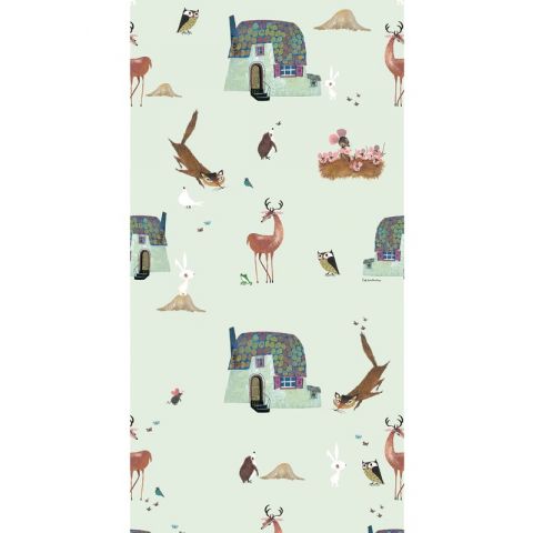 KEK Amsterdam -  Wonderwalls For Kids - Forest Animals Walpaper Green WP-101